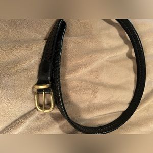 Coach, Men’s Black braid Belt, buckle looks like it has been rubbed